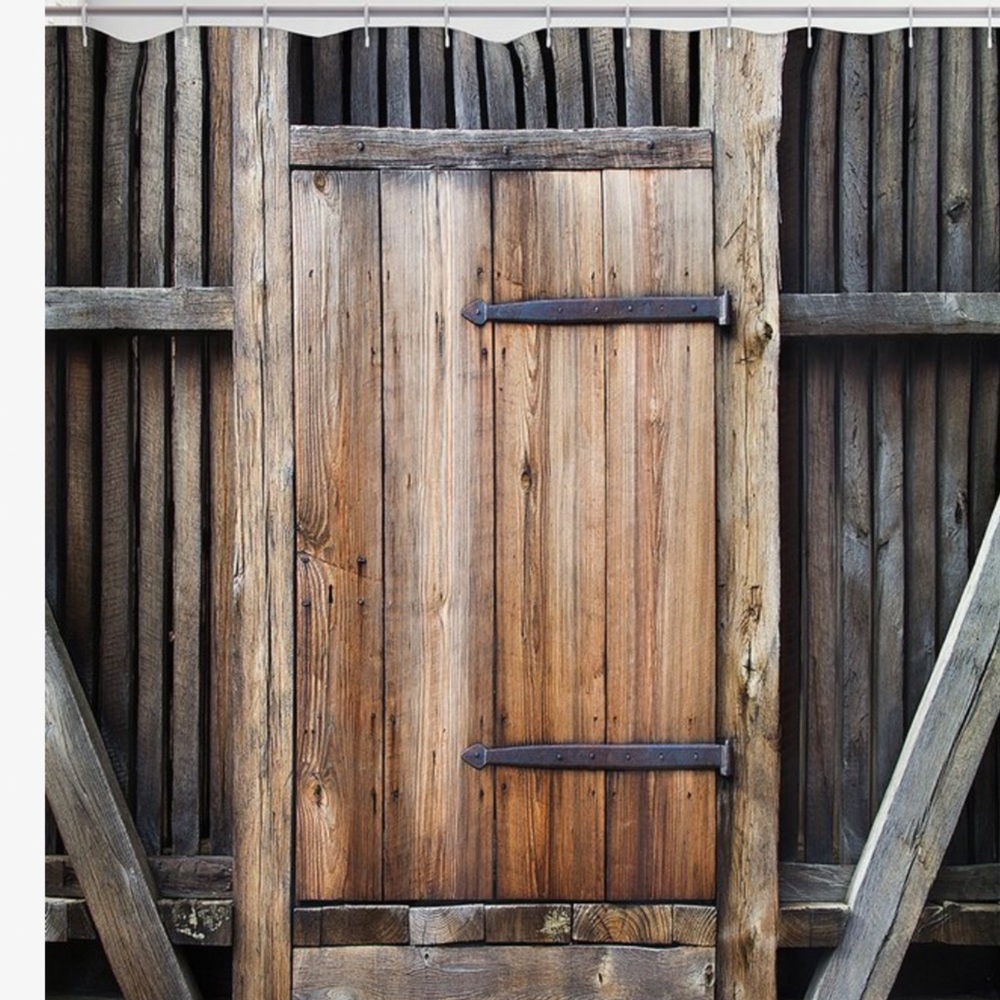 Farmhouse Barn Door Shower Curtain~NEW~